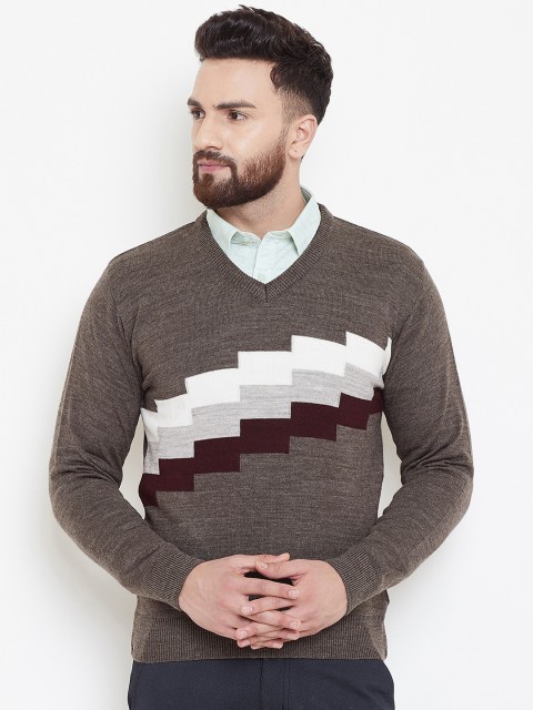 

Duke Men Brown Printed Sweater