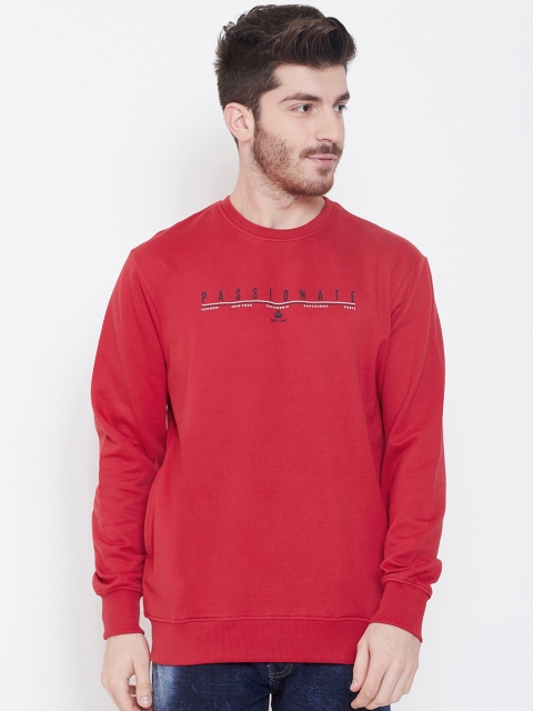 

Duke Men Red Printed Sweatshirt