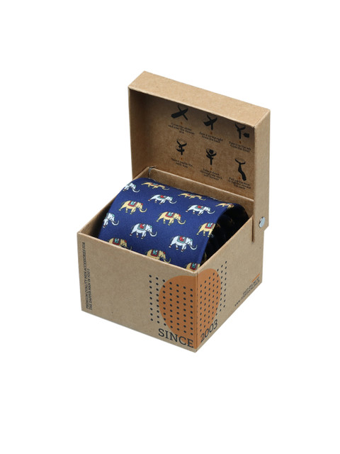 

Tossido Blue Printed Broad Tie