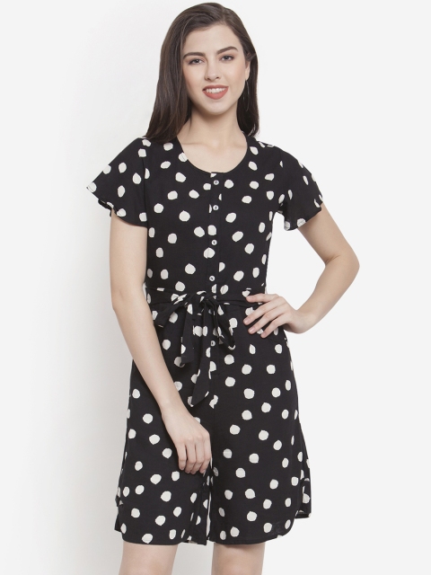 

Martini Women Black & White Printed Playsuit