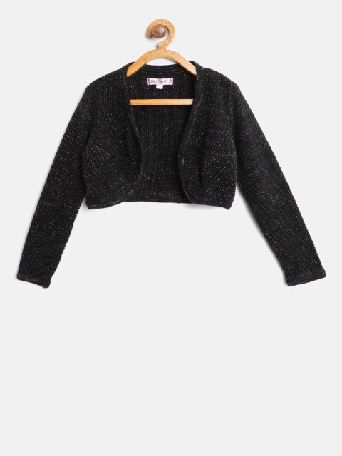 

Nauti Nati Girls Black Solid Open Front Shrug