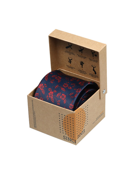 

Tossido Blue & Red Printed Broad Tie