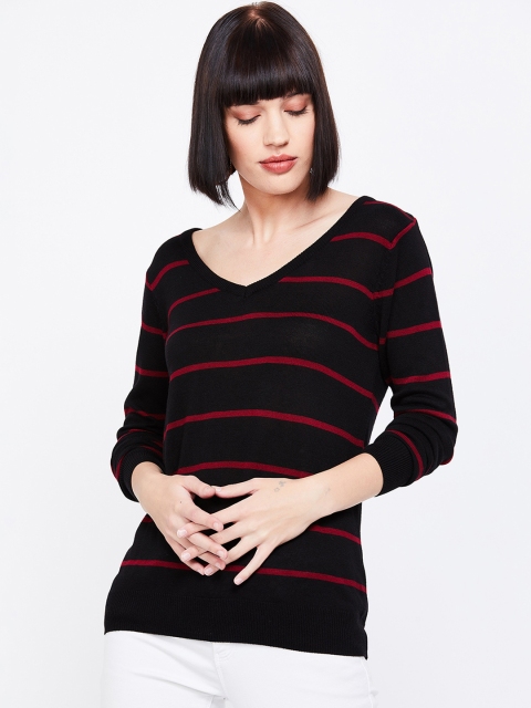 

Bossini Women Black & Red Striped Sweatshirt