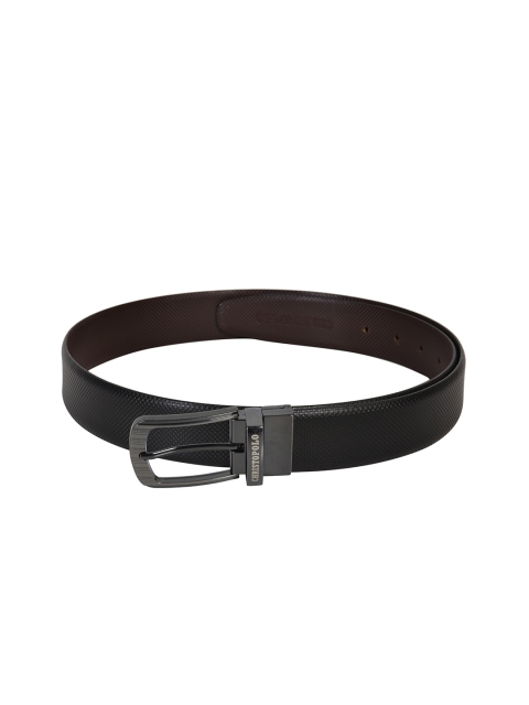 

CHRISTOPOLO Men Black & Brown Solid Reversible Genuine Leather Belt