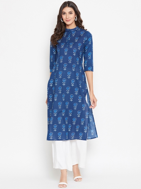 

rangeelo rajasthan Women Blue Printed Straight Kurta