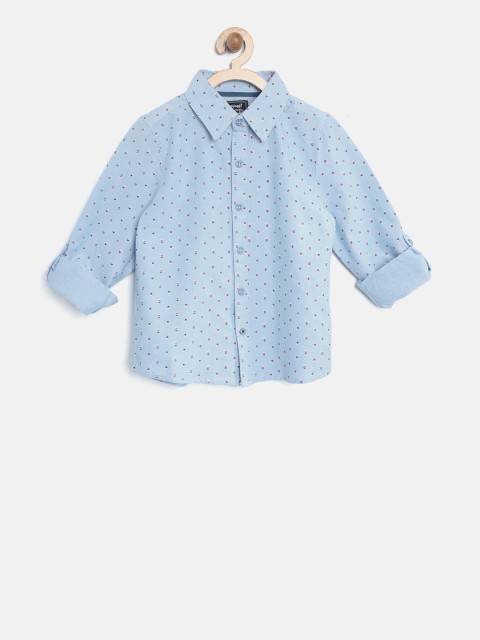 

Nauti Nati Boys Blue Regular Fit Printed Casual Shirt