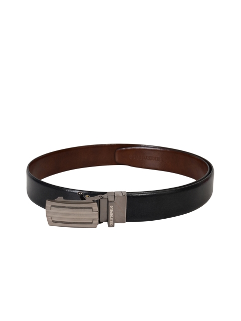 

CHRISTOPOLO Men Black & Brown Reversible Genuine Leather Solid Belt