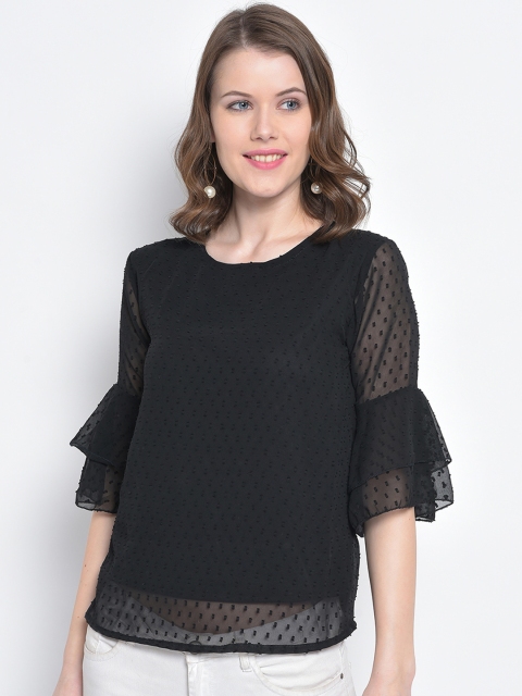 

Mayra Women Black Self Design Top