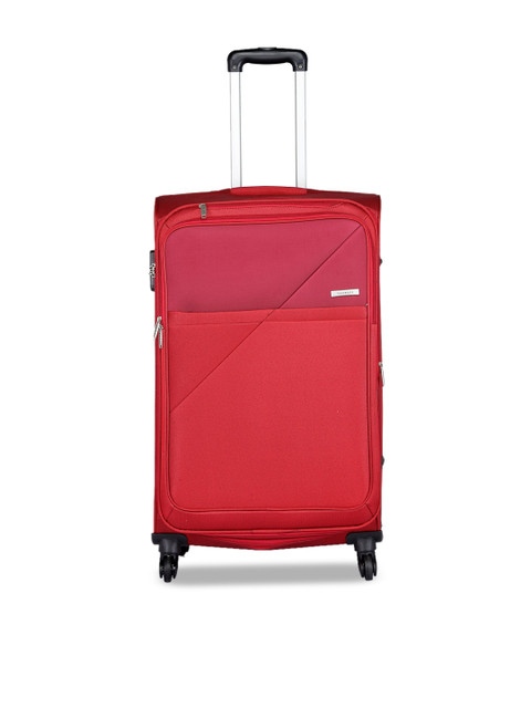 

Teakwood Leathers Unisex Red Solid Large Trolley Bag