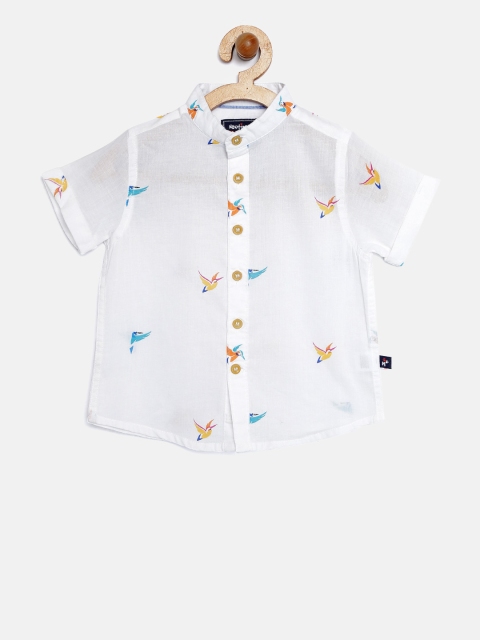 

Nauti Nati Boys White Regular Fit Printed Casual Shirt