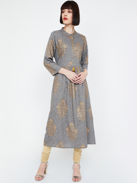 

Melange by Lifestyle Women Grey Printed A-Line Kurta