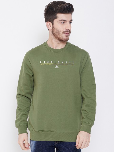 

Duke Men Green Printed Sweatshirt
