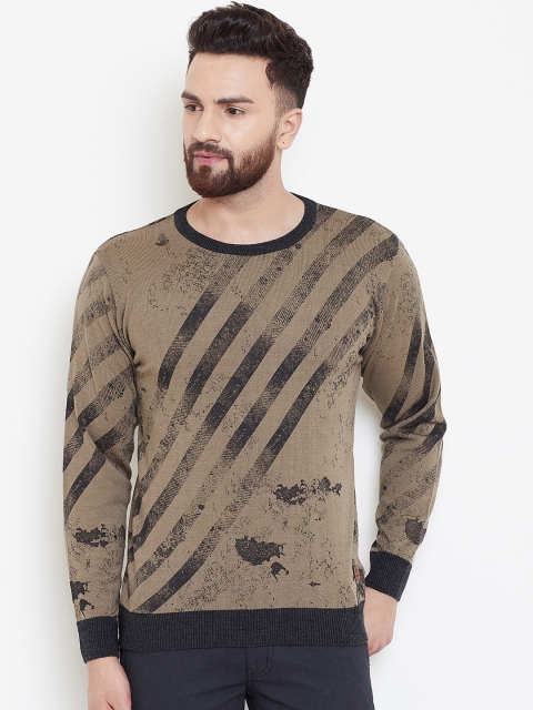 

Duke Men Brown & Black Striped Sweater