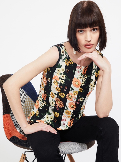 

CODE by Lifestyle Women Off-White Floral Printed Top