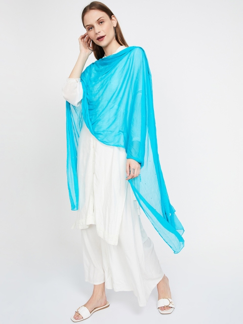 

Melange by Lifestyle Turquoise Blue Solid Dupatta