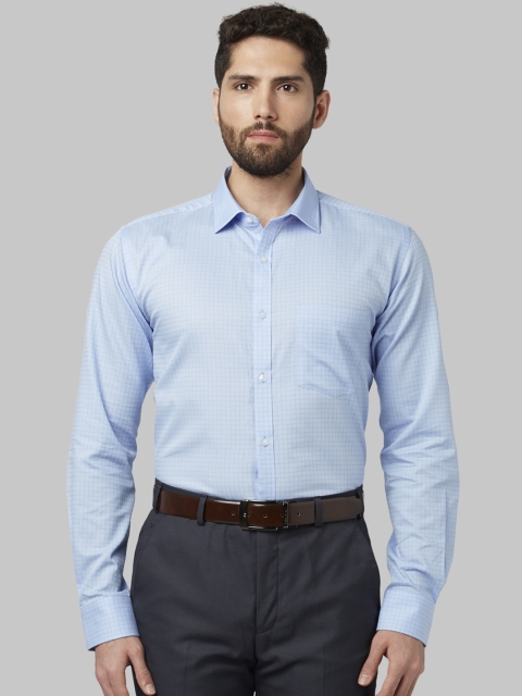 

Park Avenue Men Blue Regular Fit Checked Formal Shirt