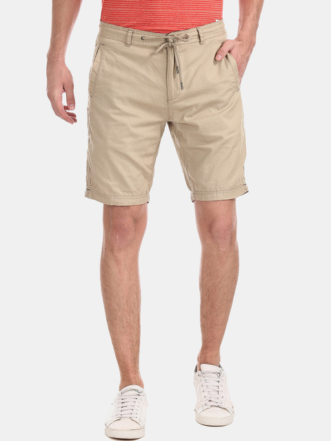 

Cherokee Men Beige Solid Slim Fit Regular Shorts