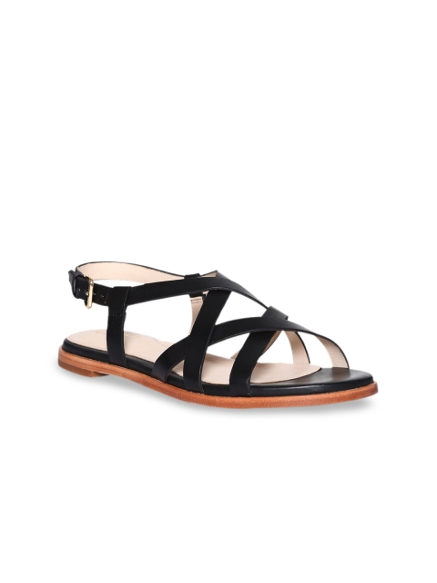 

Cole Haan Women Black Solid Leather Open Toe Flats