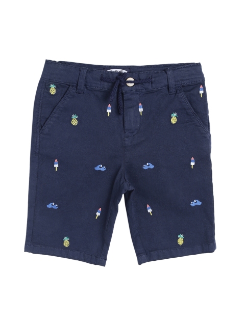 

Nauti Nati Boys Navy Blue Printed Regular Fit Regular Shorts
