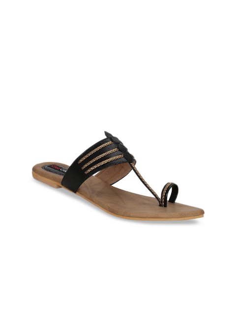 

Get Glamr Women Black Textured One Toe Flats