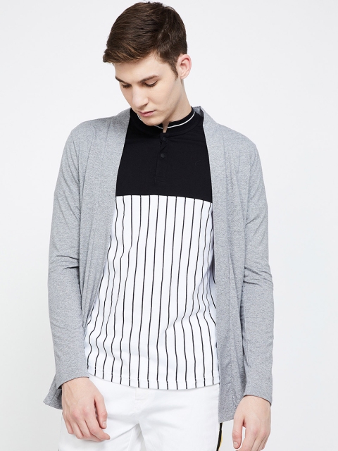 

Forca by Lifestyle Men Grey Solid Open Front Shrug