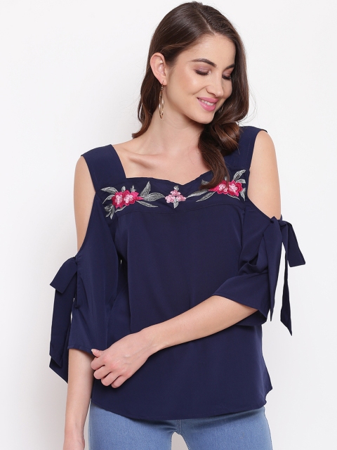 

Mayra Women Navy Blue Solid Top