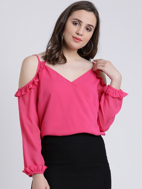 

AkaAyu Women Pink Solid Top