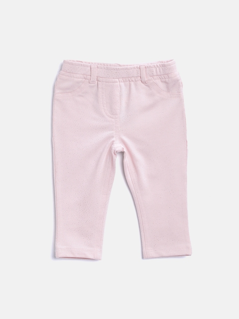 

Nauti Nati Girls Pink Self-Design Jeggings