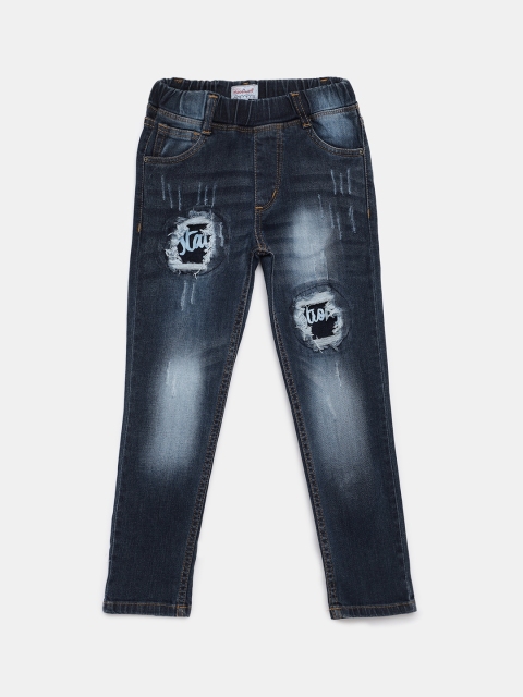 

Nauti Nati Boys Blue Regular Fit Mid-Rise Highly Distressed Jeans