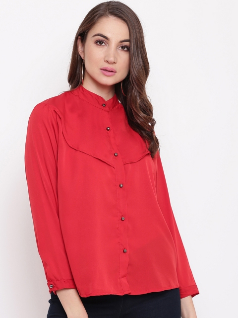 

Mayra Women Red Slim Fit Solid Casual Shirt