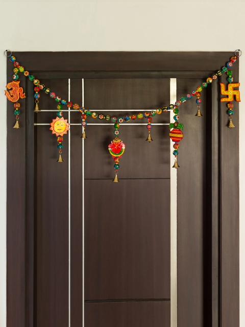 

ExclusiveLane Multicolored The Holy Hanging Hand-Painted Toran, Multi