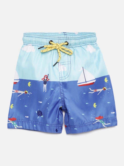 

Nauti Nati Boys Blue Printed Regular Fit Regular Shorts