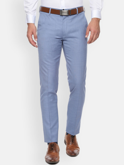 

Van Heusen Men Blue Slim Fit Solid Formal Trousers
