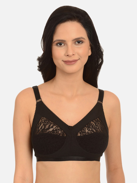 

mod & shy Black Solid Non-Wired Non Padded Minimizer Bra MS70