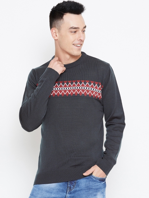 

Duke Men Green Solid Sweater