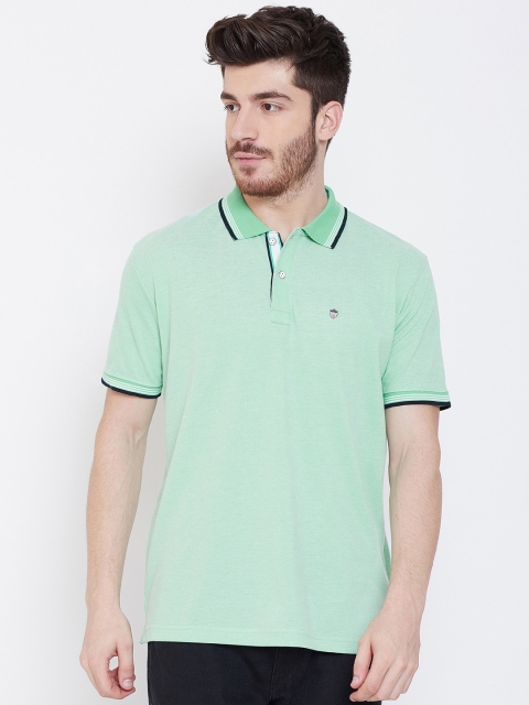 

Duke Men Green Solid Polo Collar T-shirt