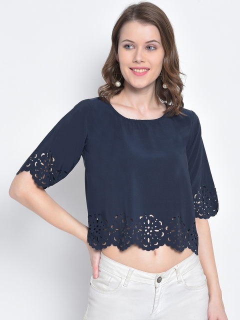 

Mayra Women Navy Blue Solid Top