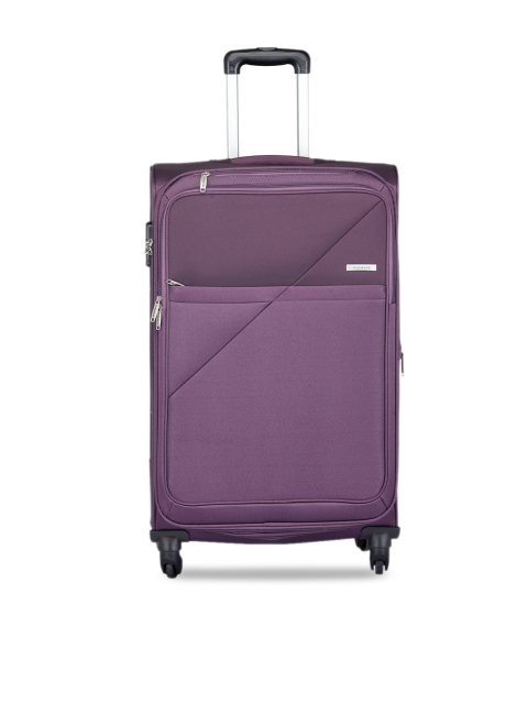 

Teakwood Leathers Unisex Purple Solid Large Trolley Bag