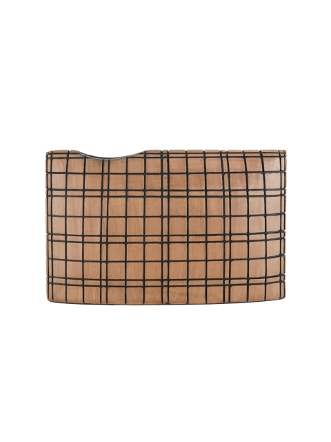 

HomeTown Brown Cellini Chequered Flat Flower Vase