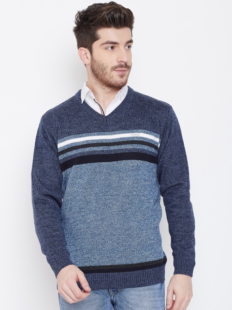 

Duke Men Blue Striped Sweater