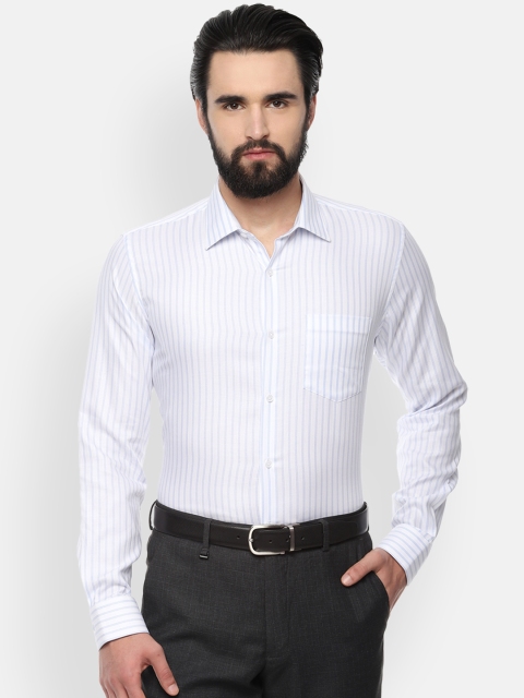 

Van Heusen Men White Slim Fit Striped Formal Shirt