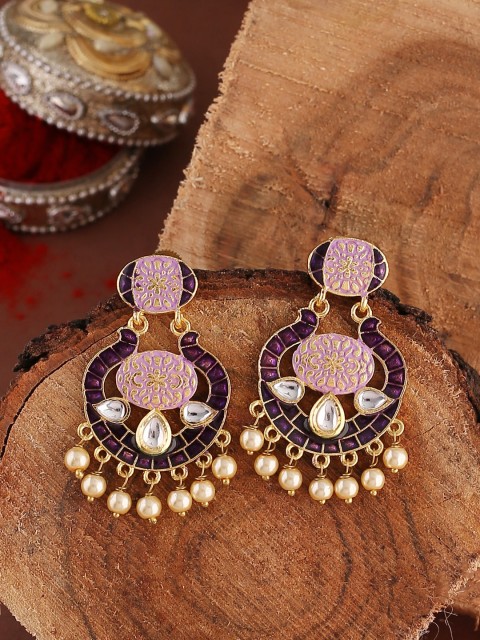 

Shoshaa Women Magenta & Pink Contemporary Drop Earrings