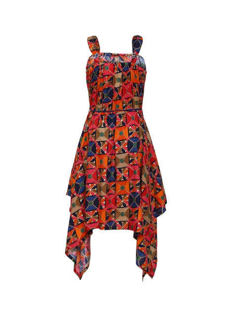 

Aarika Girls Printed Orange Blouson Dress