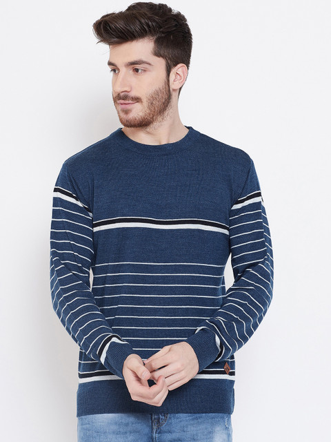 

Duke Men Blue Striped Sweater