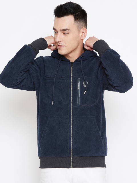 

Duke Men Blue Solid Hooded Sweatshirt