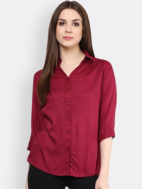 

Mayra Women Maroon Regular Fit Solid Casual Shirt
