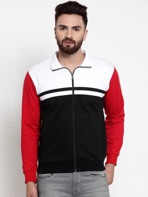 

WILD WEST Men Black & Red Colourblocked Sweatshirt