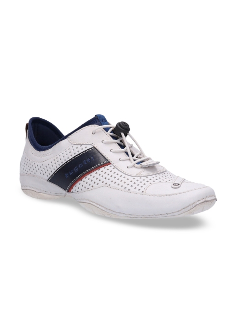 

Bugatti Men Off-White Leather Slip-On Sneakers