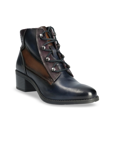 

Bugatti Women Blue Leather High Top Formal Boots