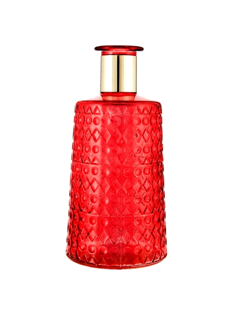 

Living Essence Red Marvela Colored Glass Flower Vase With Gold Rim Rust
